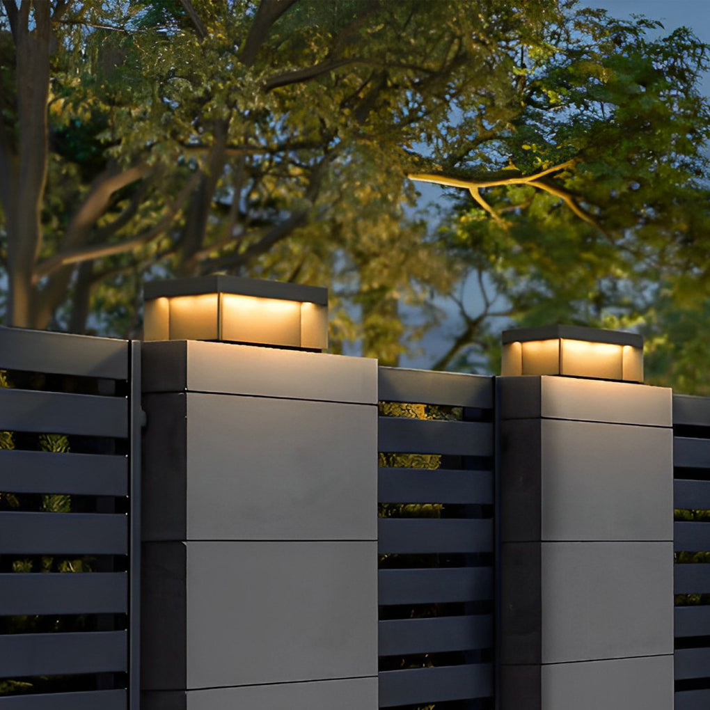Premium Black Square Solar LED Deck Lights for Outdoor Landscaping