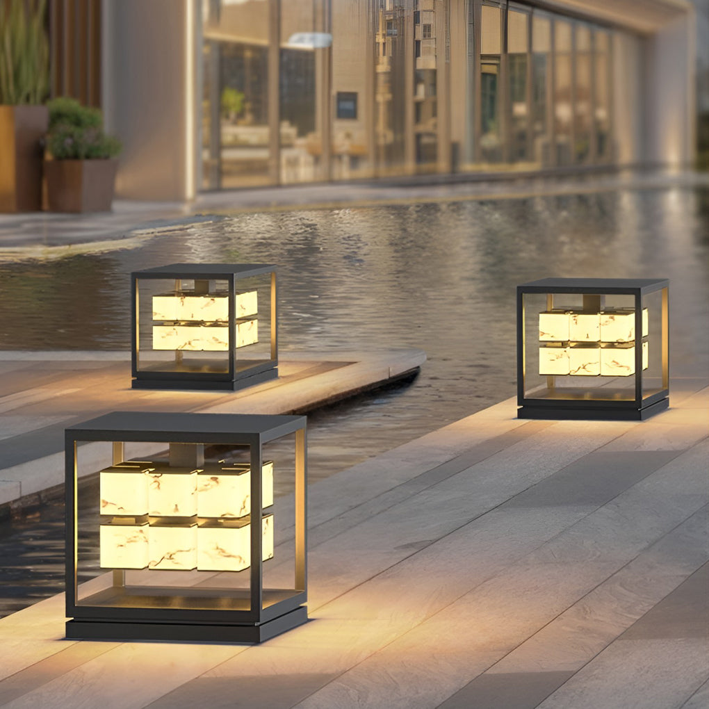 Premium Square Waterproof Metal Solar Brick Pillar Lights