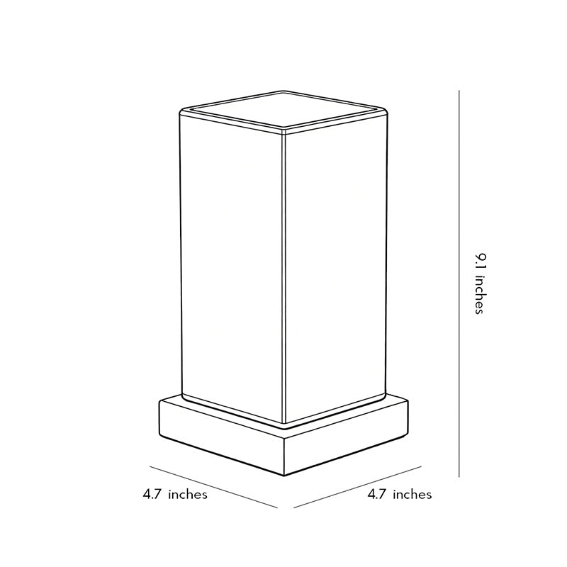 Battery-Powered LED Wooden Cube Table Lamp