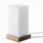 Battery-Powered LED Wooden Cube Table Lamp