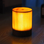 Modern LED Cube Lamp with Wood Grain Finish