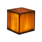 Modern LED Cube Lamp with Wood Grain Finish