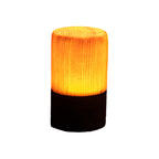 Modern LED Cube Lamp with Wood Grain Finish
