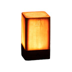 Modern LED Cube Lamp with Wood Grain Finish
