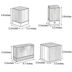 Modern LED Cube Lamp with Wood Grain Finish