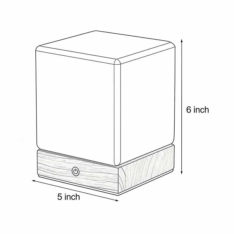 Mini Cube LED Wood Table Lamp - Ambient Square Design