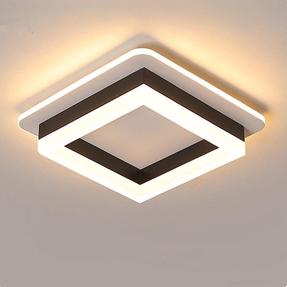 Modern LED Square Flush Mount Ceiling Light - Metal & Acrylic Design