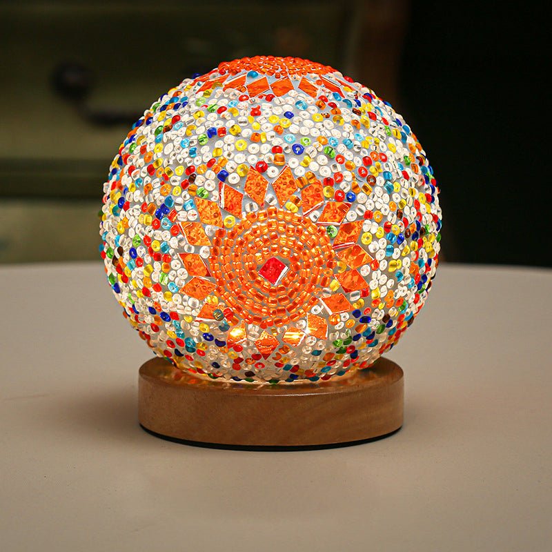 Mosaic LED Stained Glass Table Lamp