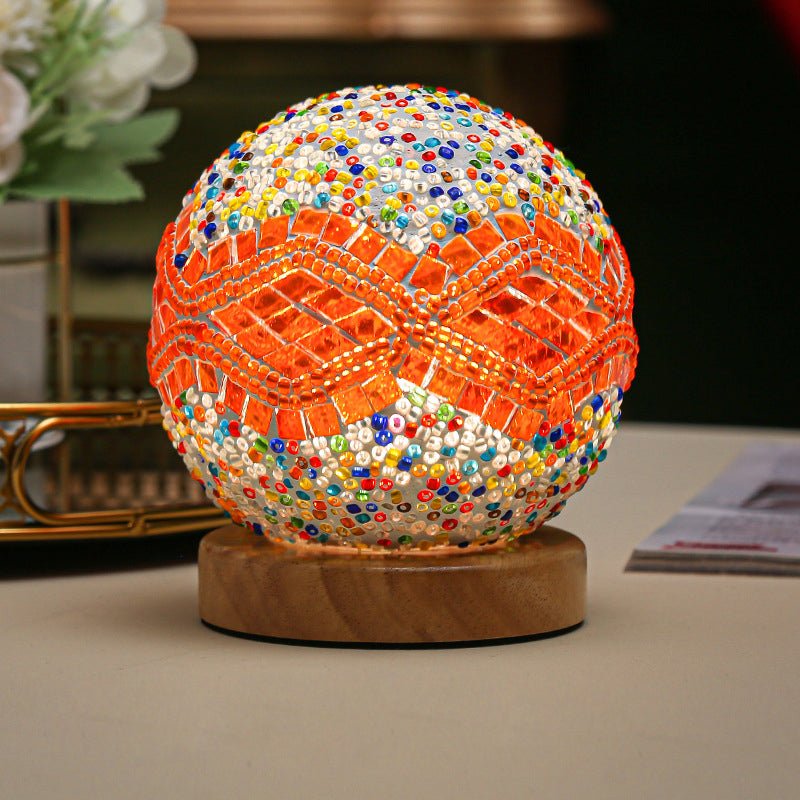 Mosaic LED Stained Glass Table Lamp