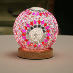 Mosaic LED Stained Glass Table Lamp