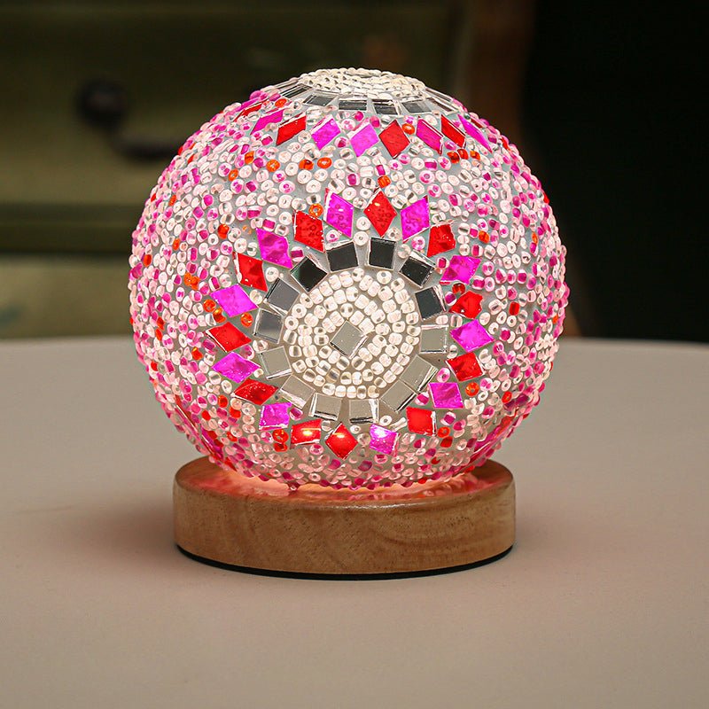 Mosaic LED Stained Glass Table Lamp