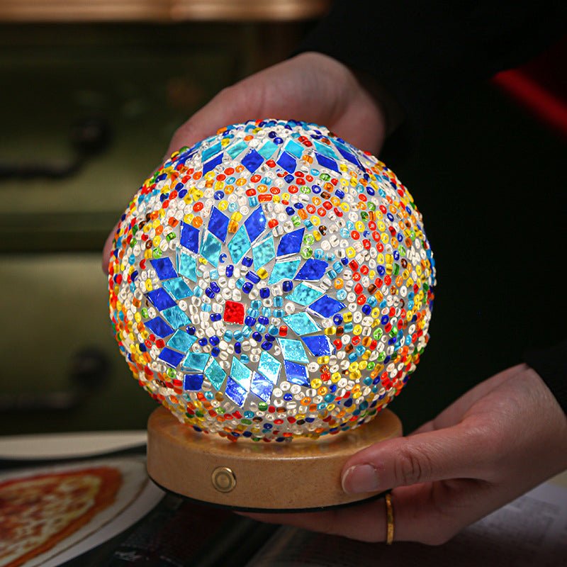 Mosaic LED Stained Glass Table Lamp