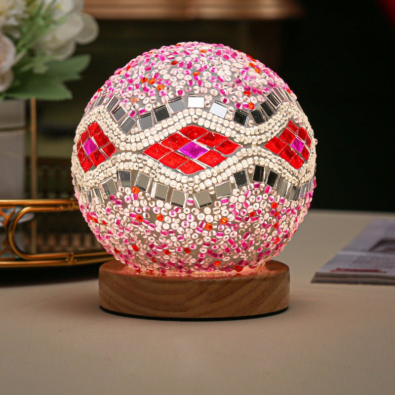 Mosaic LED Stained Glass Table Lamp