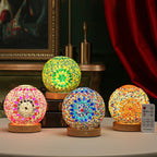 Mosaic LED Stained Glass Table Lamp