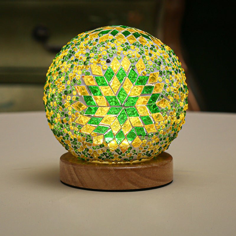 Mosaic LED Stained Glass Table Lamp