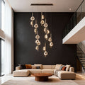Modern Aluminum Crystal Chandelier for Staircases
