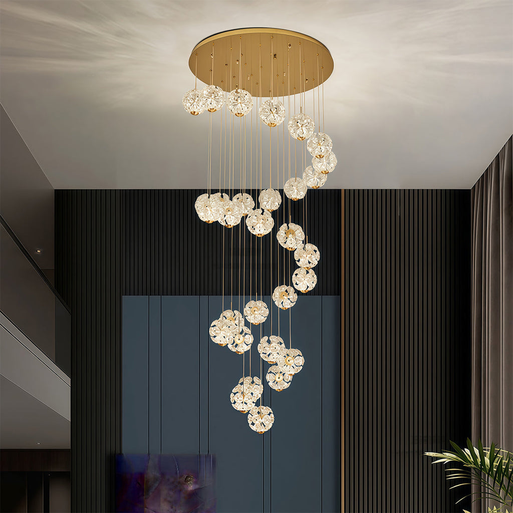 Modern Crystal Chandelier for High Ceilings