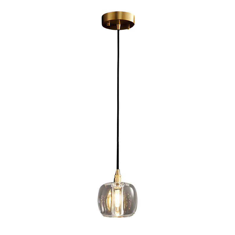 Modern Copper Cube Crystal Chandelier for Staircase