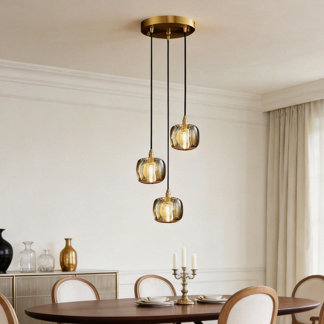 Modern Copper Cube Crystal Chandelier for Staircase