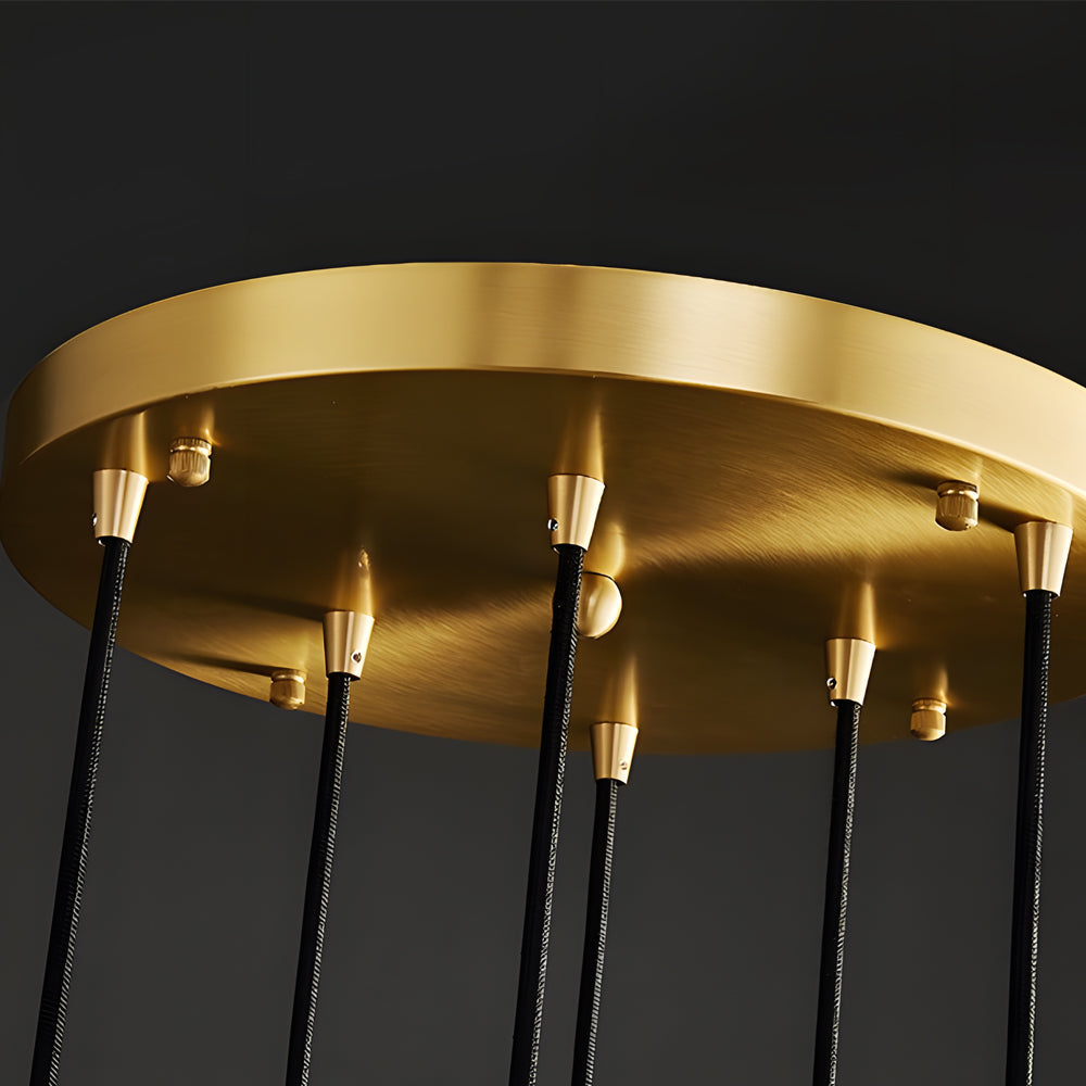 Modern Copper Cube Crystal Chandelier for Staircase