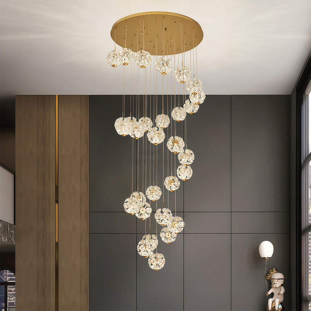 Modern Crystal Chandelier for High Ceilings