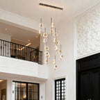 Modern Aluminum Crystal Chandelier for Staircases