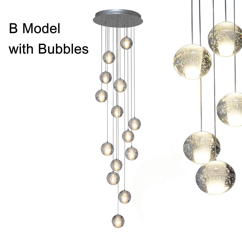 Modern Crystal Round Ball Chandelier for Staircase