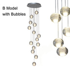 Modern Crystal Round Ball Chandelier for Staircase