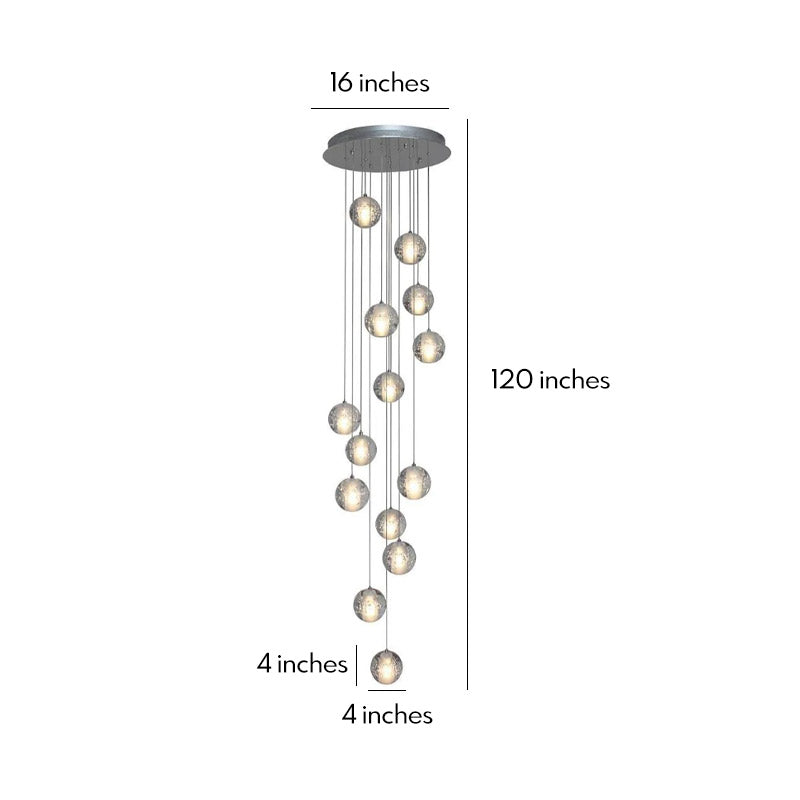 Modern Crystal Round Ball Chandelier for Staircase