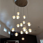 Modern Crystal Round Ball Chandelier for Staircase
