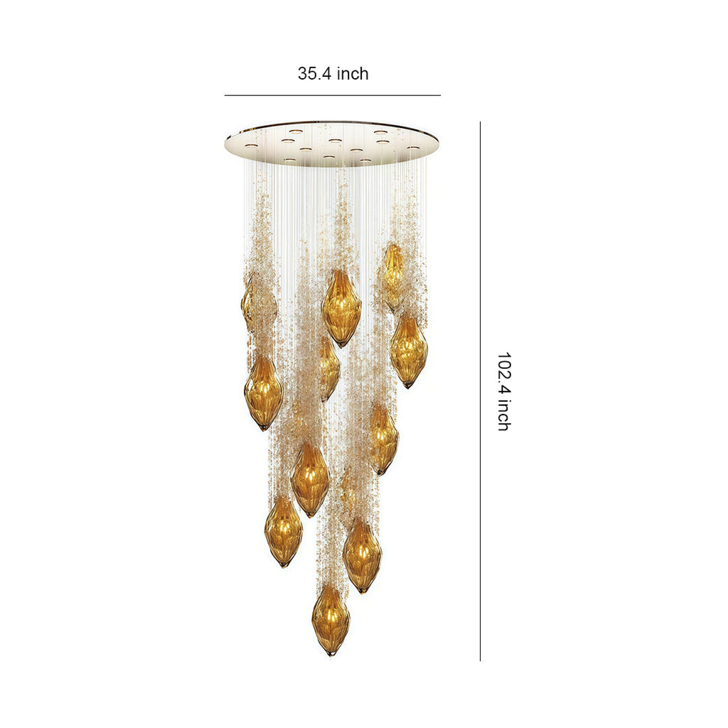 Artistic Crystal Stairway Chandelier Ceiling Light