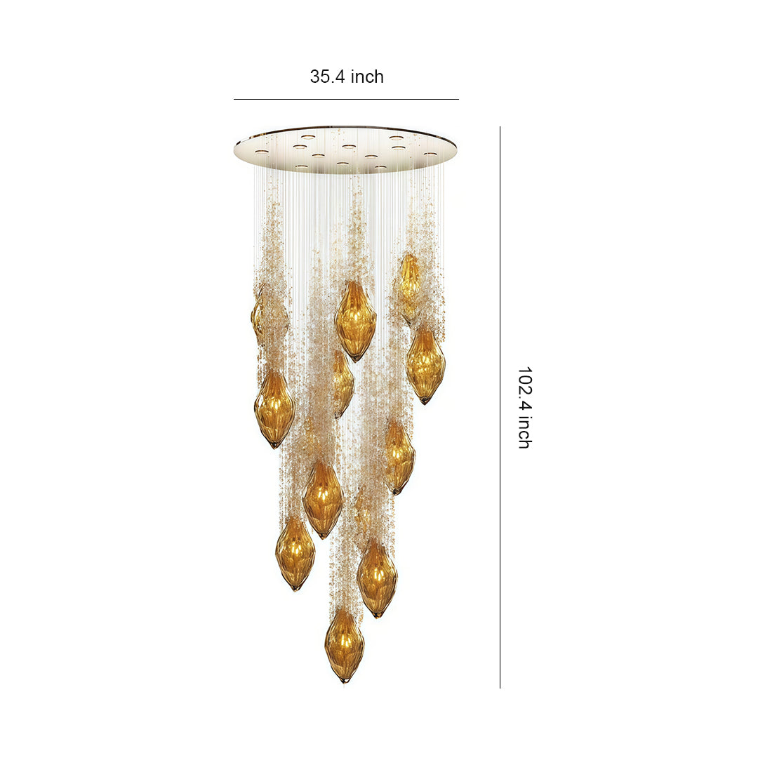 Artistic Crystal Stairway Chandelier Ceiling Light