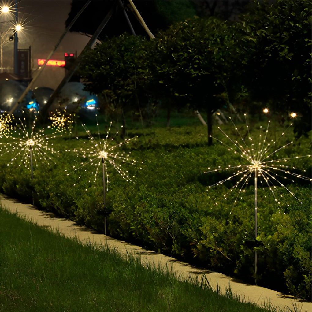 Premium Solar LED Starburst Garden Lights - Waterproof Firework Landscape Decor