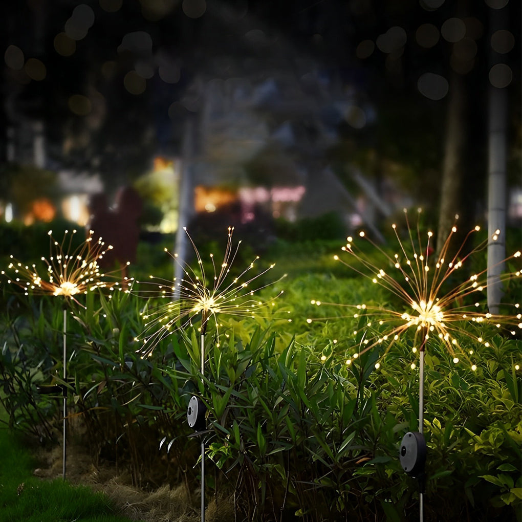 Premium Solar LED Starburst Garden Lights - Waterproof Firework Landscape Illumination
