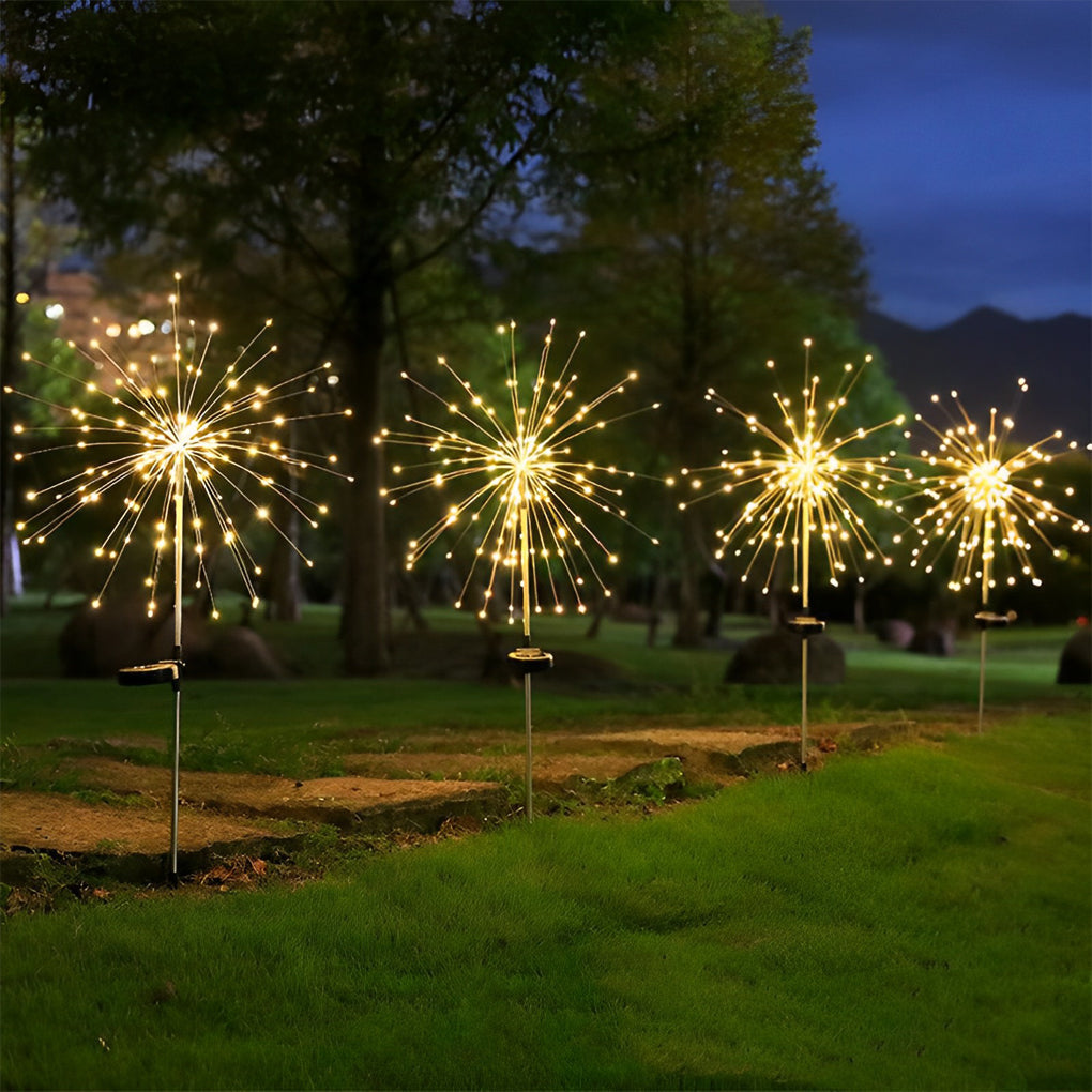 Premium Solar LED Starburst Garden Lights - Waterproof Firework Landscape Illumination