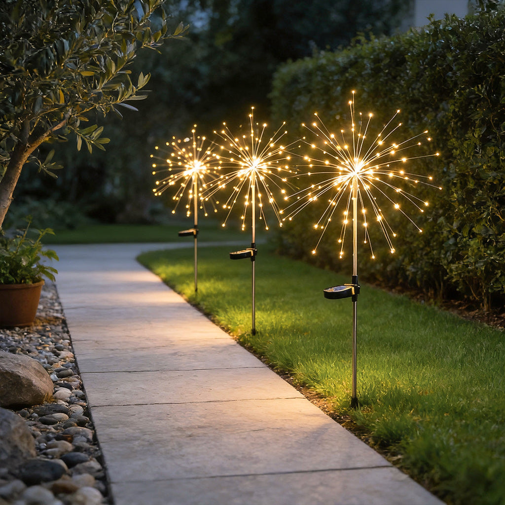 Premium Solar LED Starburst Garden Lights - Waterproof Firework Landscape Decor