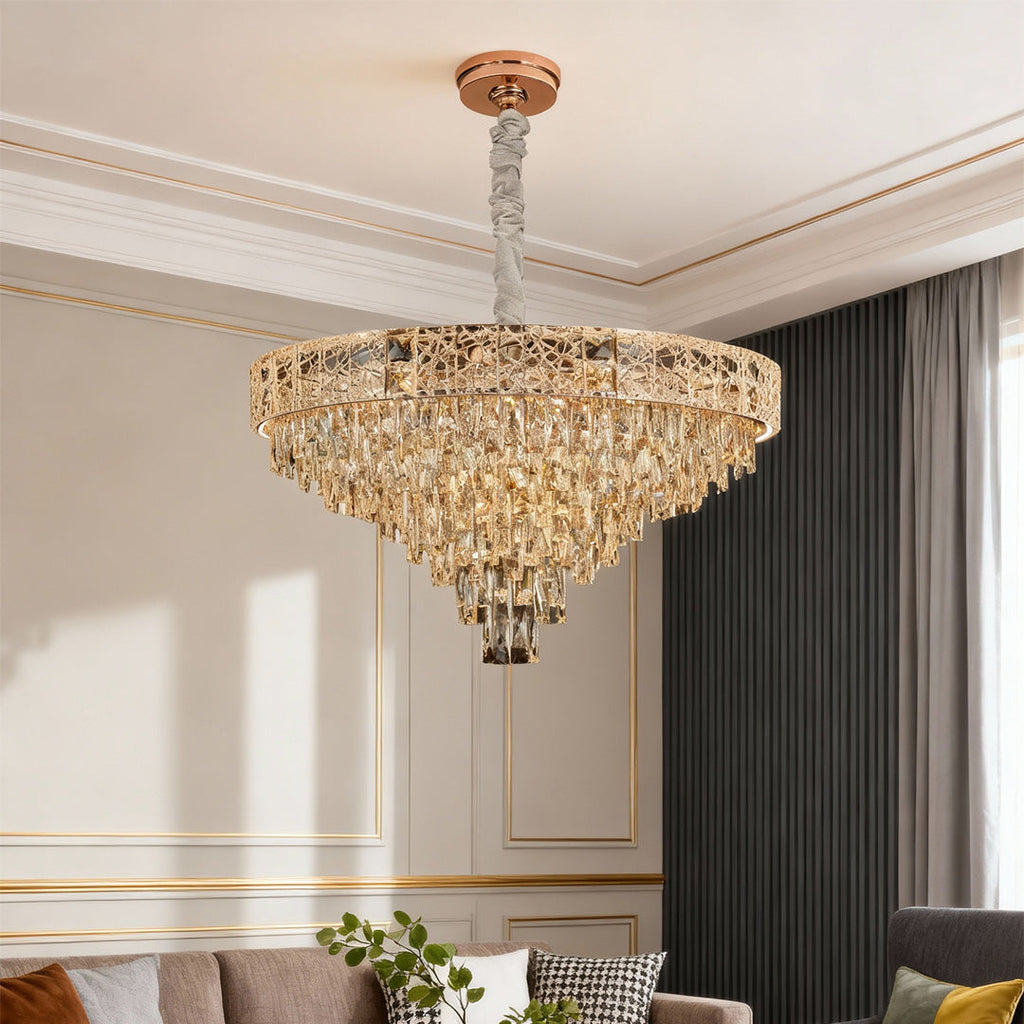 Luxury European Style Large Chandelier with Crystals - Elegant Ceiling Light