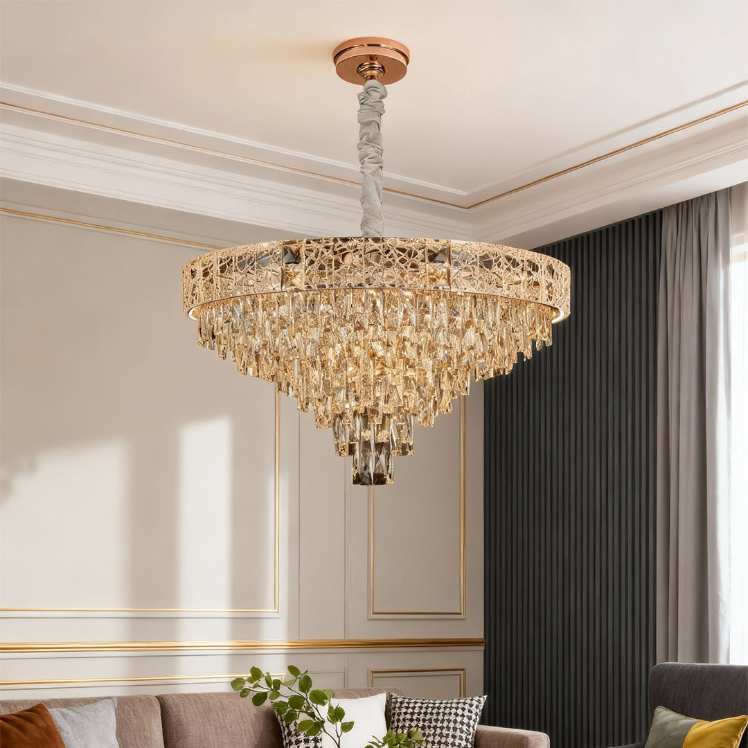 Luxury European Style Large Chandelier with Crystals - Elegant Ceiling Light