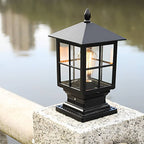 Premium Black Waterproof LED Stone Pillar Light