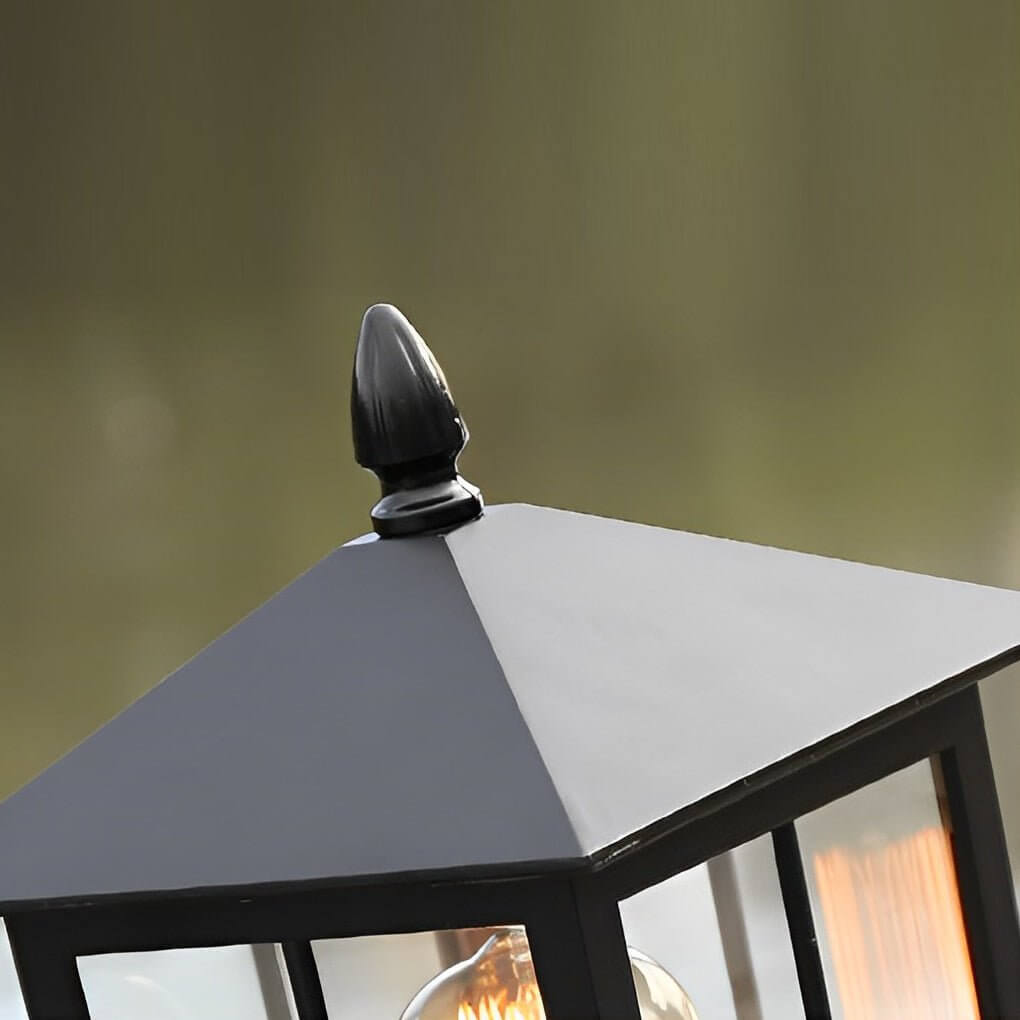 Premium Black Waterproof LED Stone Pillar Light