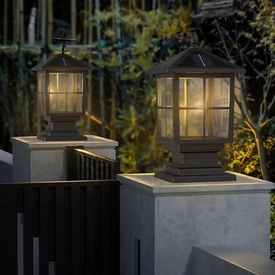 Premium Black Waterproof LED Stone Pillar Light