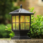 Premium Black Waterproof LED Stone Pillar Light
