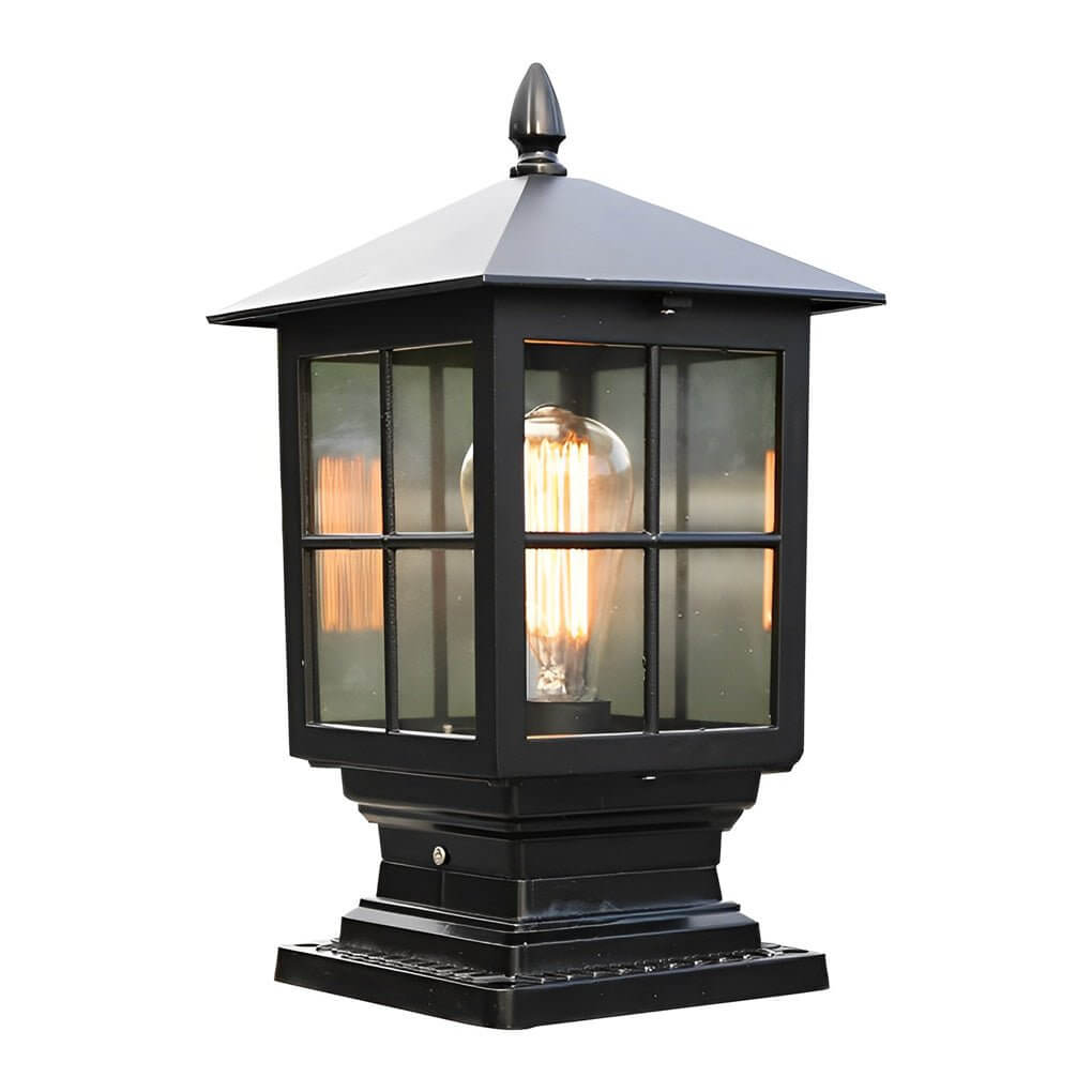 Premium Black Waterproof LED Stone Pillar Light