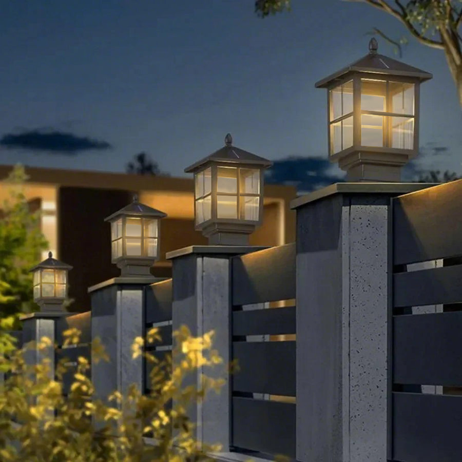 Premium Black Waterproof LED Stone Pillar Light