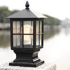 Premium Black Waterproof LED Stone Pillar Light