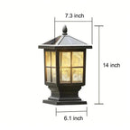 Premium Black Waterproof LED Stone Pillar Light
