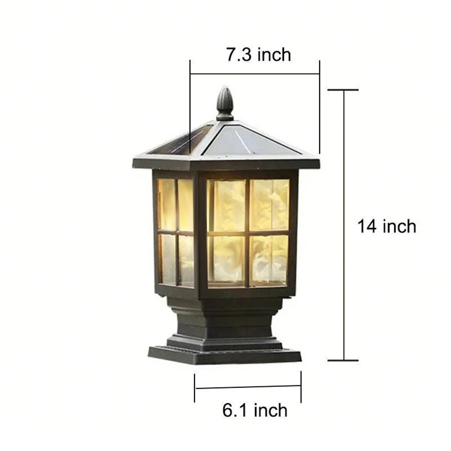 Premium Black Waterproof LED Stone Pillar Light