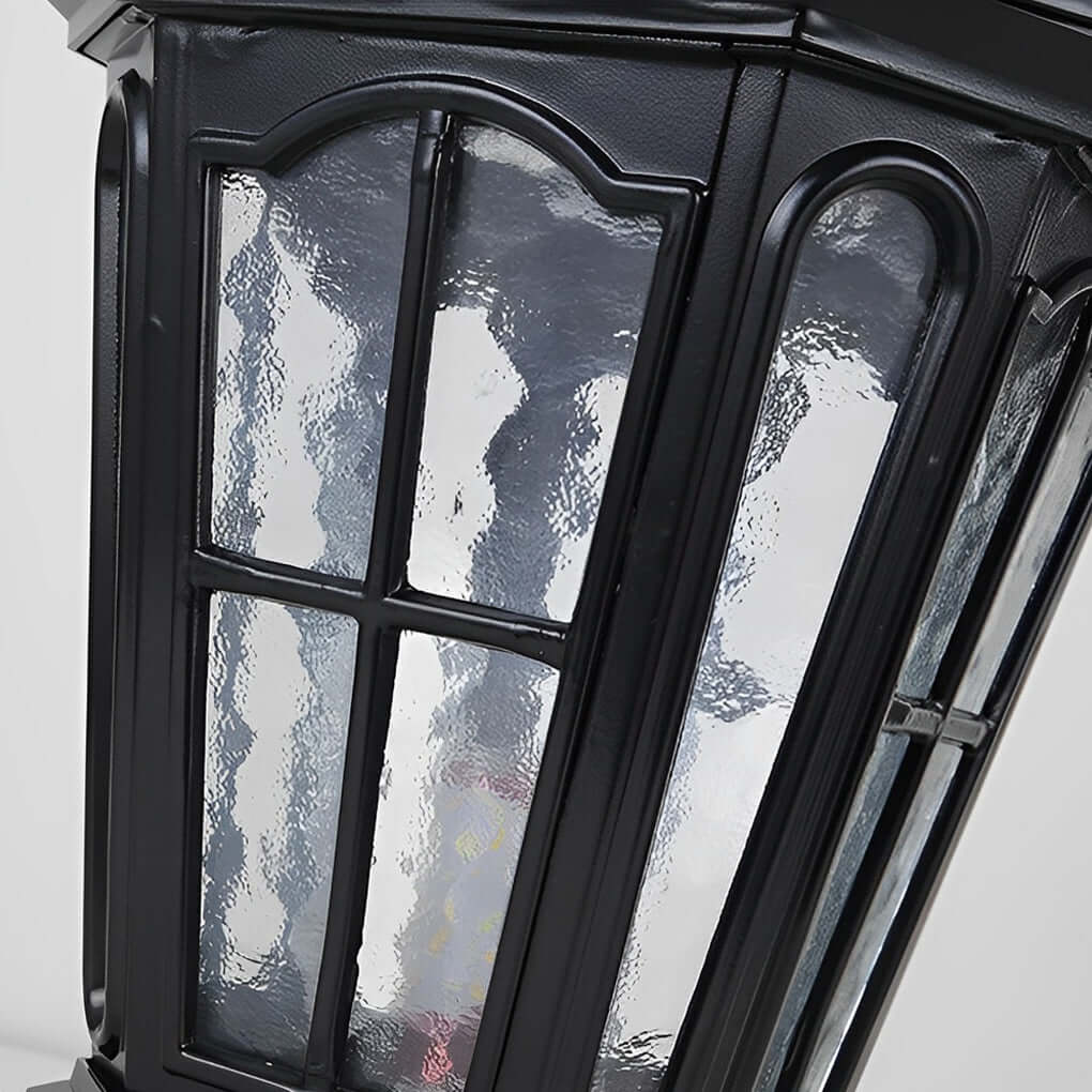 Retro Pavilion-Style LED Stone Pillar Light Fixture
