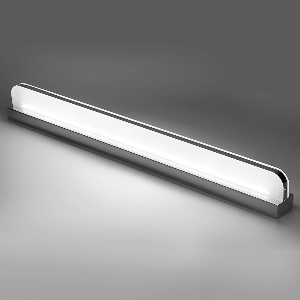 Polished Iron Trim LED Bathroom Vanity Light with Wall-Mounted Panel