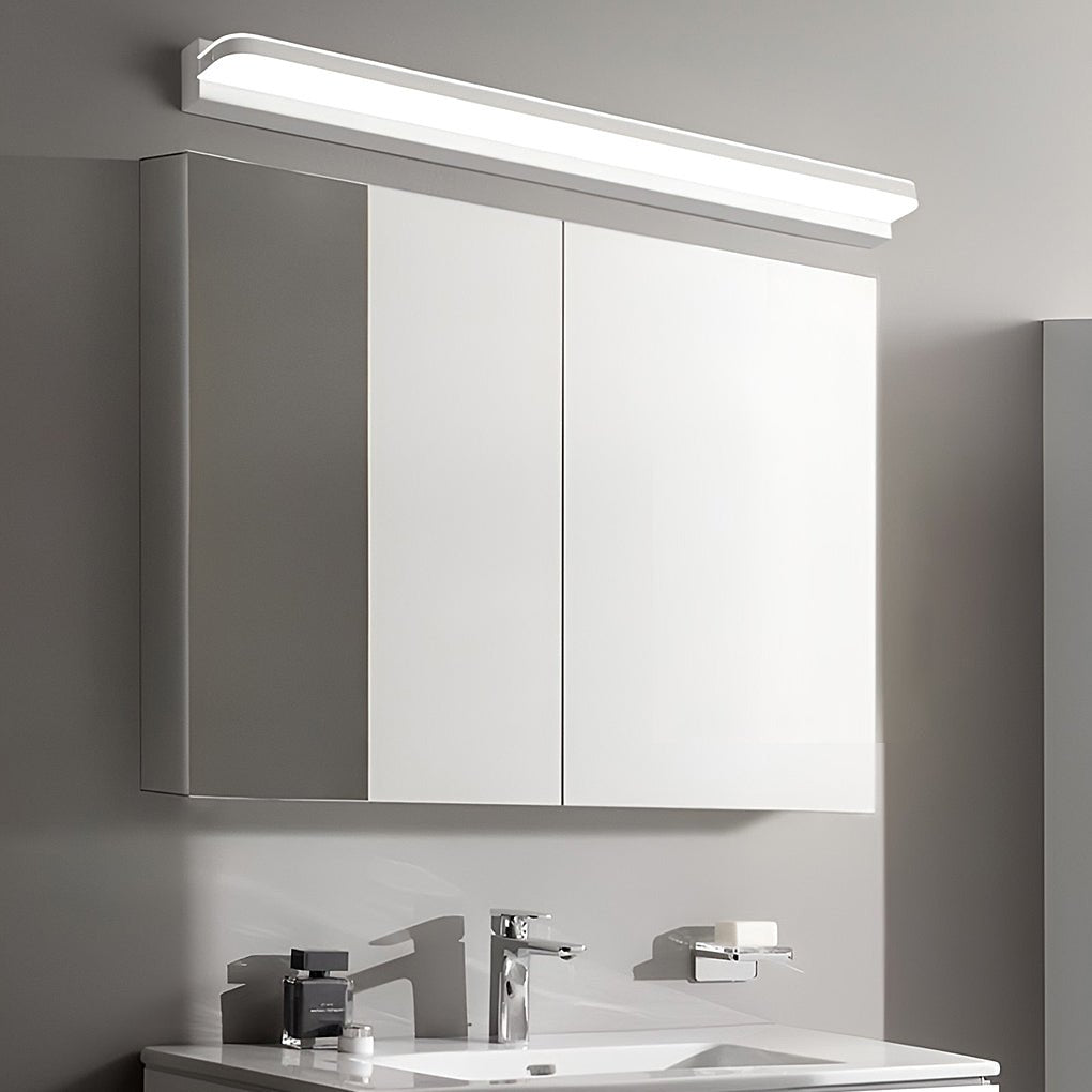 Polished Iron Trim LED Bathroom Vanity Light with Wall-Mounted Panel